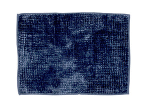 Tappeto Shaggy Bagno E Cucina Retro Antiscivolo Microfibra Mod. Perla Blu Navy - 50x80 - Blu