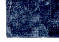 Tappeto Shaggy Bagno E Cucina Retro Antiscivolo Microfibra Mod. Perla Blu Navy - 50x80 - Blu