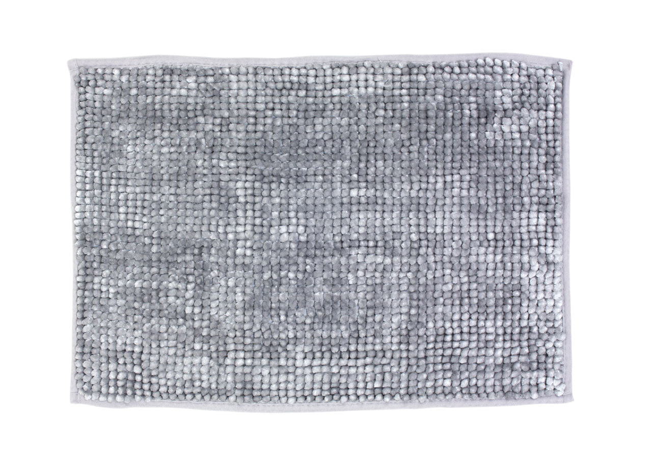 Tappeto Shaggy Bagno E Cucina Retro Antiscivolo In Microfibra Mod. Perla Grigio - 50x80 - Grigio