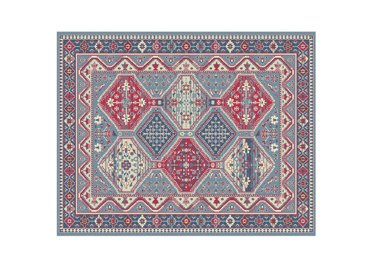 Tappeto In Stampa Digitale Disegno Siria Colore Blu - 60x110 - Blu