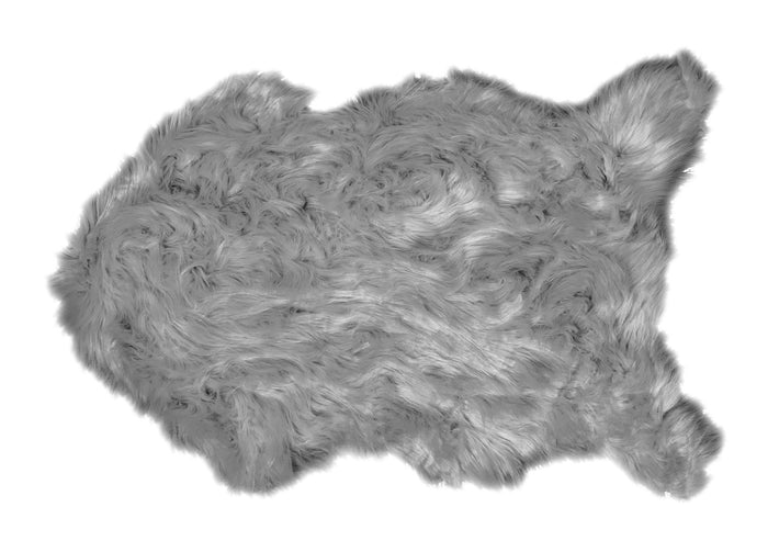 Tappeto Peloso In Pelliccia Ecologica Sagomato Modello Stoccolma Varie Misure - 60x90cm - Perla