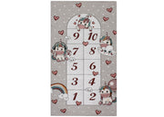 Tappeto Arredo e Gioco Antiscivolo Per Cameretta Bambini Disegno Unicorni - 115x175 - Grigio Perla