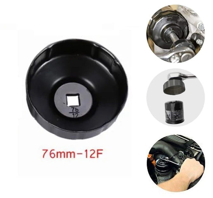 TAPPO CHIAVE A TAZZA PER RIMOZIONE FILTRO OLIO 12P 76MM ATTACCO 3/8"  FS-23030-9