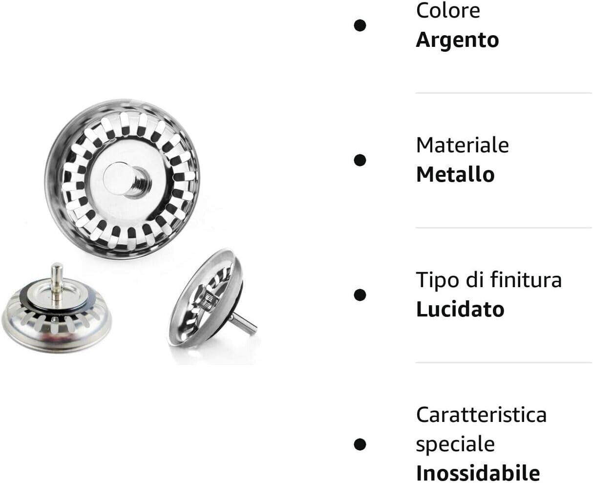 TAPPO FILTRO PER LAVELLO DA CUCINA 80MM SCARICO 79349