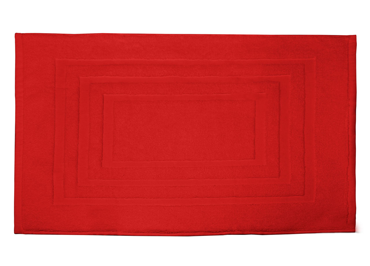 Tappeto Casa Bagno Morbido 50x65cm Tinta Unita 100% Cotone Modello Sophie - Tappeto - Rosso