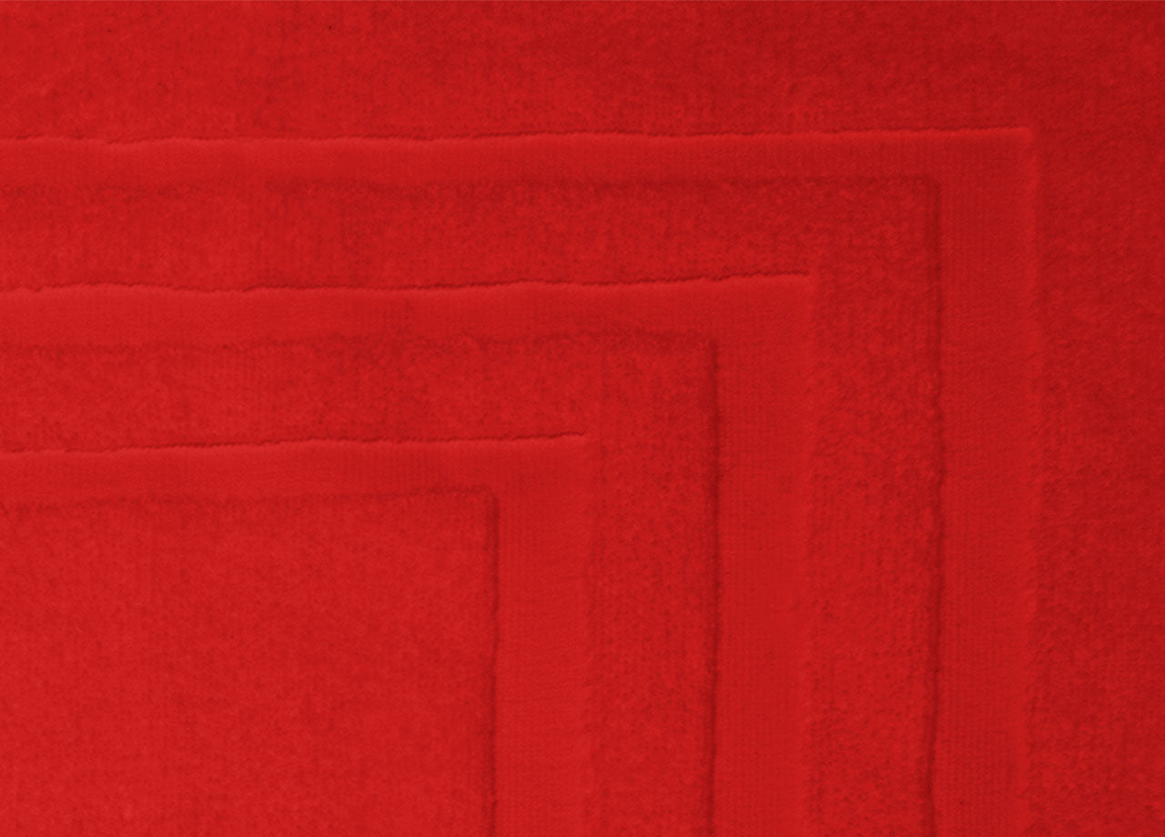 Tappeto Casa Bagno Morbido 50x65cm Tinta Unita 100% Cotone Modello Sophie - Tappeto - Rosso