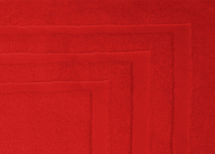 Tappeto Casa Bagno Morbido 50x65cm Tinta Unita 100% Cotone Modello Sophie - Tappeto - Rosso
