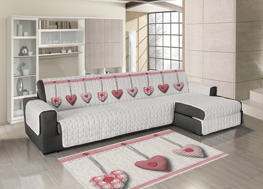 Tappeto Antiscivolo In Stampa Digitale Linea Pensieri Delicati Dis. Cuore Appeso - 115x168 - Rosso