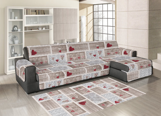 Tappeto Antiscivolo In Stampa Digitale Linea Pensieri Delicati Dis. Shabby Love - 70x115 - Rosso