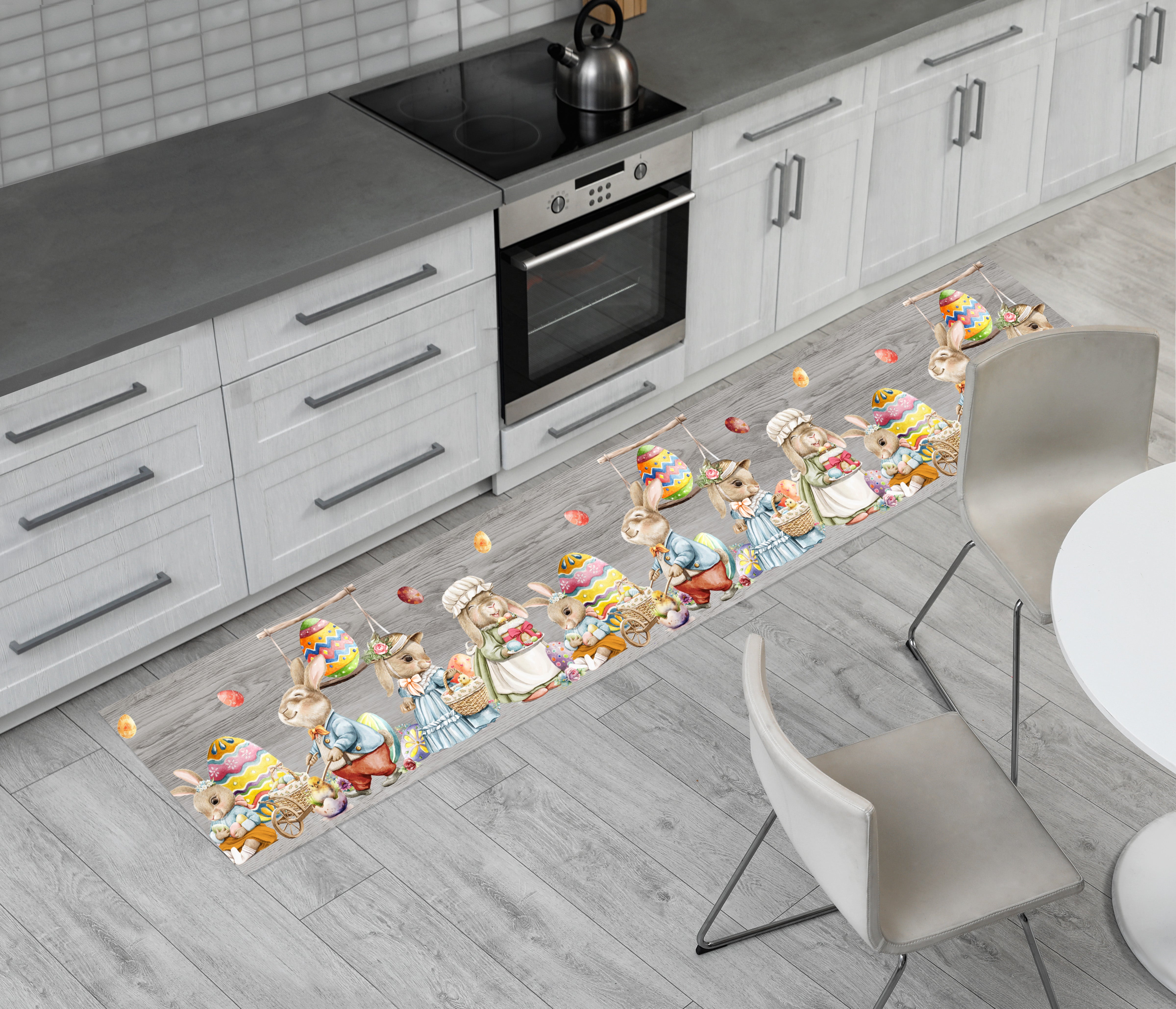 Tappeto Pasqua Passatoia Cucina Antiscivolo Sottolavello Funny Bunny Easter - 50x280 - Bunny Easter