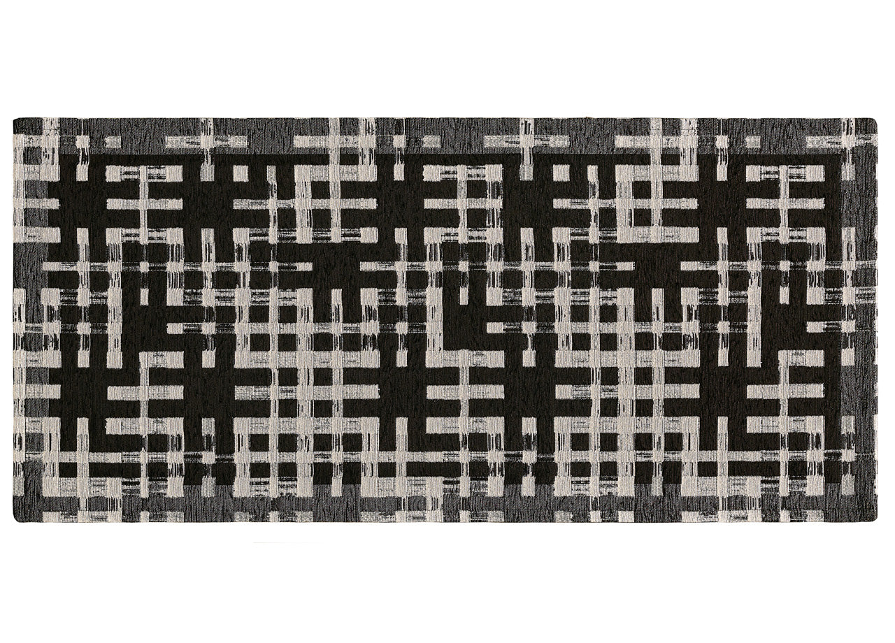 Tappeto Passatoia Cucina Corsia Retro Antiscivolo Disegno Dama By Suardi - 55x190 - Nero