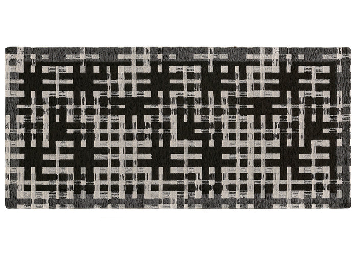 Tappeto Passatoia Cucina Corsia Retro Antiscivolo Disegno Dama By Suardi - 55x190 - Nero