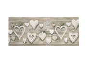 Tappeto Cucina Antiscivolo Stampa Digitale Emozioni Fantasie Shabby Cuori Fiori - 58x240 - Dolce Casa