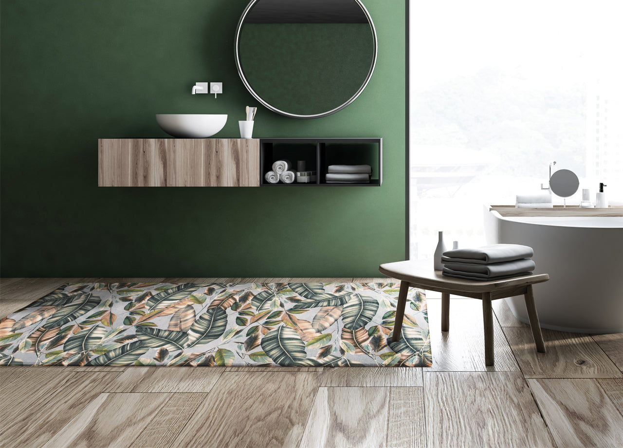 Tappeto Cucina Antiscivolo Stampa Digitale Emozioni Fantasie Floreali Astratte - 58x80 - Foresta