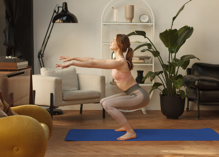 Tappetino Fitness Ammortizzante Antiscivolo 4mm Tappeto Sport Yoga Pilates - 61x173 - Blu