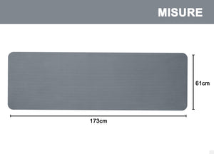 Tappetino Fitness Ammortizzante Antiscivolo 4mm Tappeto Sport Yoga Pilates - 61x173 - Blu