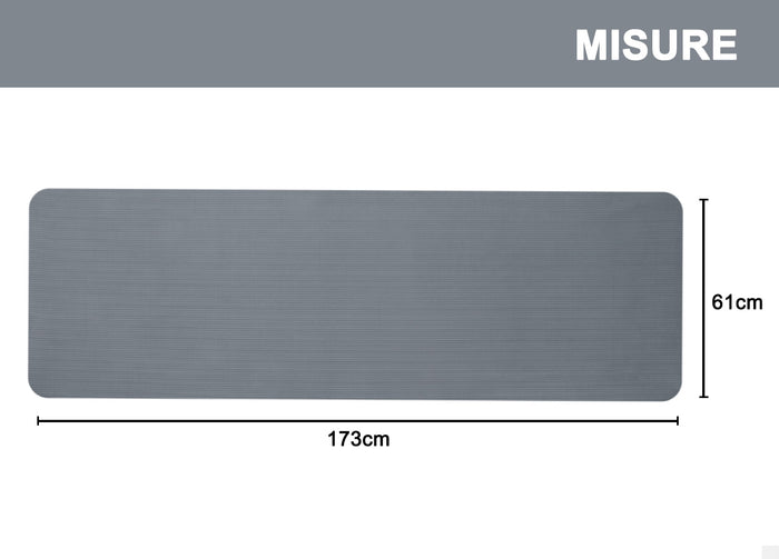 Tappetino Fitness Ammortizzante Antiscivolo 4mm Tappeto Sport Yoga Pilates - 61x173 - Blu