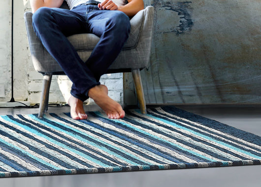 Tappeto Passatoia Cucina Corsia Retro Antiscivolo Disegno Laos By Suardi - 55x140 - Blu