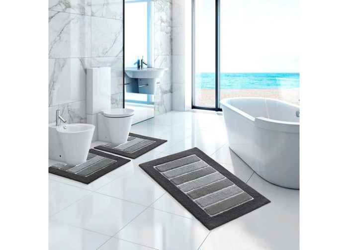 Tappeto Da Bagno Antiscivolo Disegno Line Colore Verde - 50x80 - Verde