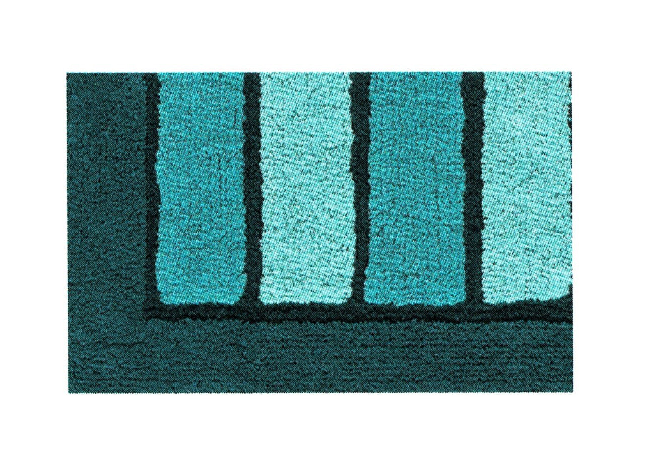 Tappeto Da Bagno Antiscivolo Disegno Line Colore Verde - 50x80 - Verde