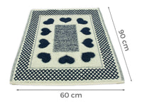 Tappeto Bagno Doccia Spugna Tappetino Assorbente Cotone Pelo Corto Mod. Love O.B - 60x90 - Blu