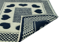 Tappeto Bagno Doccia Spugna Tappetino Assorbente Cotone Pelo Corto Mod. Love O.B - 60x90 - Blu