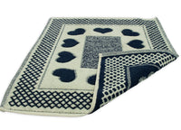 Tappeto Bagno Doccia Spugna Tappetino Assorbente Cotone Pelo Corto Mod. Love O.B - 60x90 - Blu