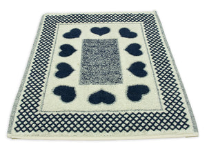 Tappeto Bagno Doccia Spugna Tappetino Assorbente Cotone Pelo Corto Mod. Love O.B - 60x90 - Blu