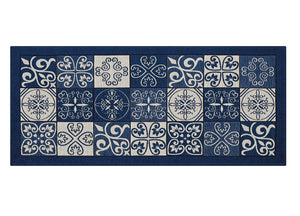 Tappeto Passatoia Runner Cucina Antiscivolo Lavabile Disegno Maiolica Suardi - 55x140 - Blu