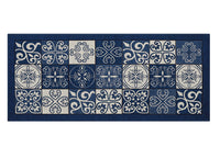 Tappeto Passatoia Runner Cucina Antiscivolo Lavabile Disegno Maiolica Suardi - 55x115 - Blu