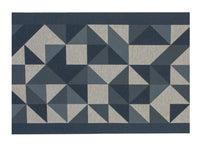 Tappeto Passatoia Cucina Antiscivolo Tessuto Jacquard Disegno Origami Blu - 57x115 - Blu