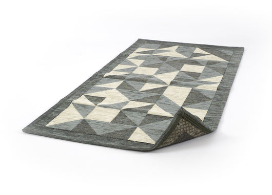 Tappeto Passatoia Cucina Salotto Antimacchia Retro Antiscivolo Origami - 55x80 - Grigio