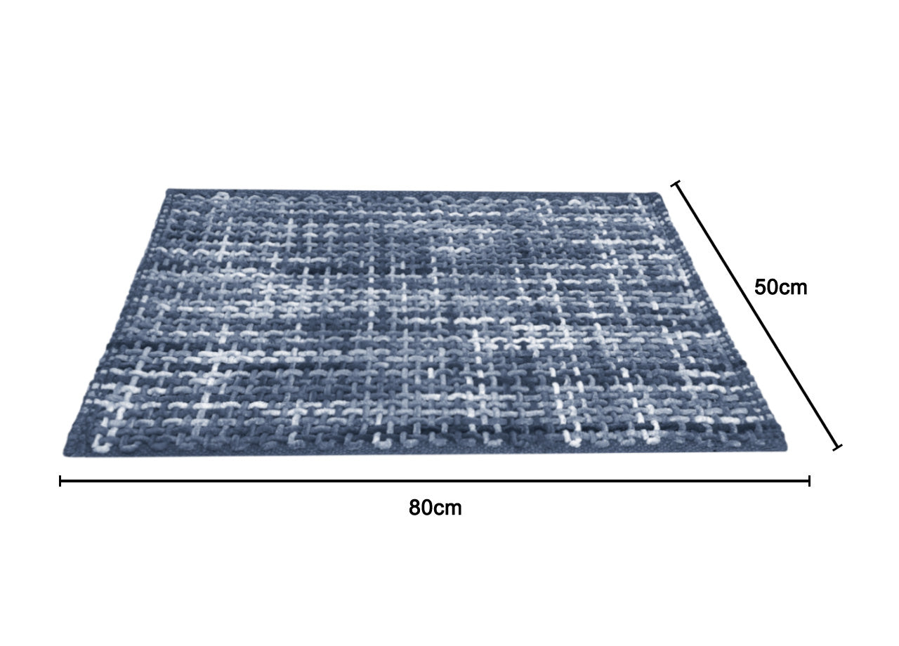 Tappeto Bagno Doccia Antiscivolo In Microfibra Super Assorbente Plot - 50x80 - Blu