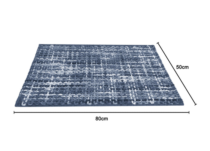 Tappeto Bagno Doccia Antiscivolo In Microfibra Super Assorbente Plot - 50x80 - Blu