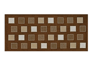Tappeto Passatoia Runner Cucina Antiscivolo Lavabile Disegno Square Suardi - 55x190 - Marrone