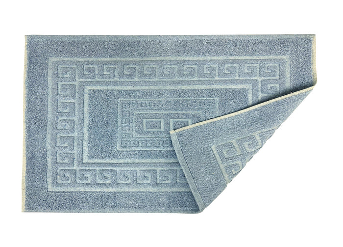 Tappeto Da Bagno Disegno Torino Colore Azzurro - Par 3Pezzi - Azzurro