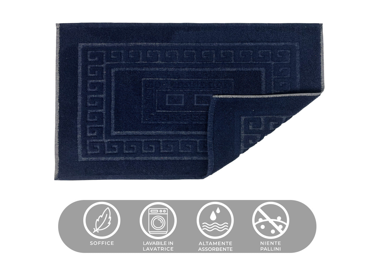 Tappeto Da Bagno Disegno Torino Colore Blu Notte - 60x90 - Blu Notte