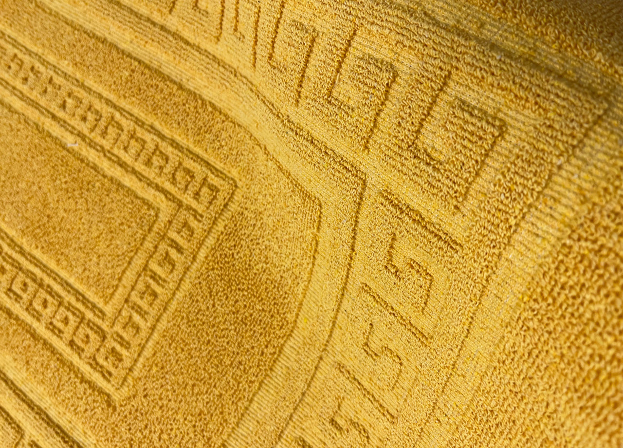 Tappeto Da Bagno Disegno Torino Colore Senape - Par 3Pezzi - Senape