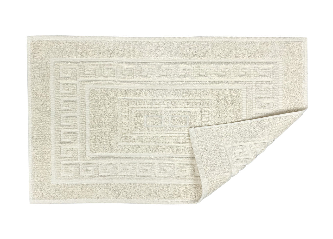 Tappeto Da Bagno Disegno Torino Colore Panna - Par 3Pezzi - Panna