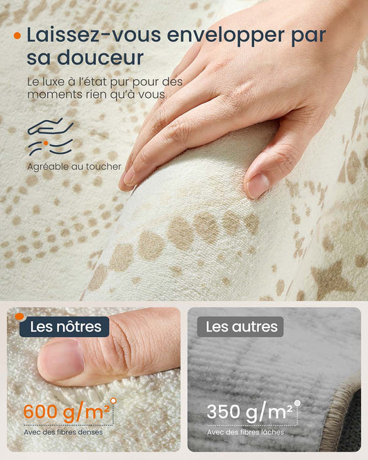 Tappeto decorativo tappeto camera da letto 160 x 230 cm tappeto soggiorno tappeto antiscivolo per soggiorno lavabile in lavatrice stile bohémien beige sabbia 12_0006095