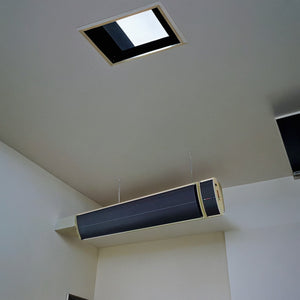 Mpc Tarifa 1500w Riscaldatore a Infrarossi In Ceramica Da 1500w Nero Nessuna Emissione Di Luce Elemento Riscaldante In Alluminio Estruso Rivestimento Ceramico Nero Telecomando Ip65