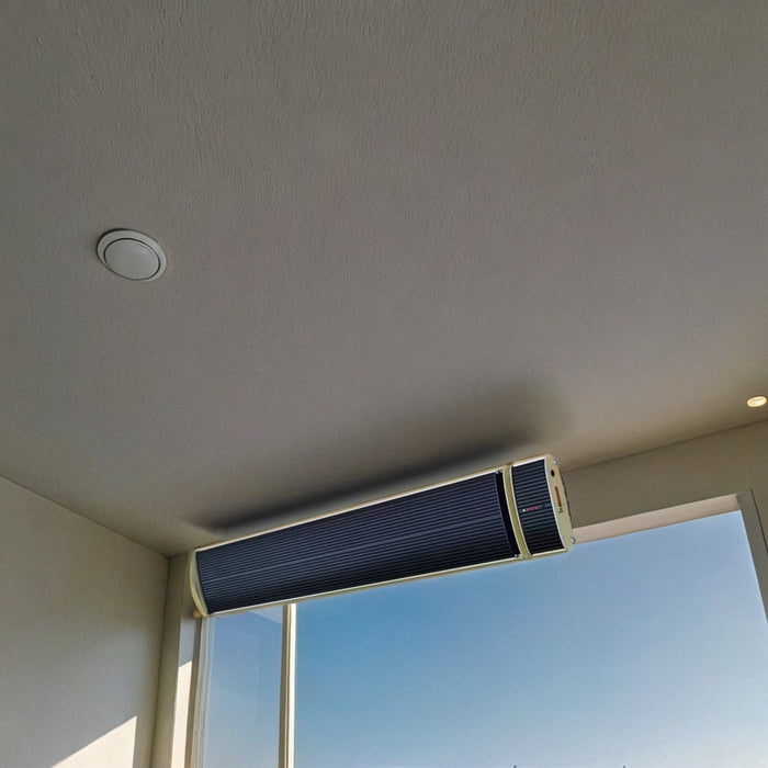 Mpc Tarifa 1800w Apptuya Riscaldatore Wifi a Infrarossi Per Esterno Nero In Alluminio Da 1800w Onde Lunghe Nessuna Emissione Di Luce Adatto Per Uso Allaperto Con Telecomando Protezione Ip 65