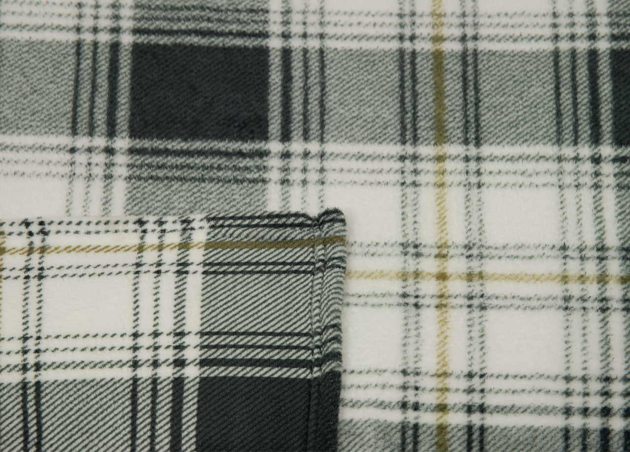 Plaid Divano Tartan Scozzese A Quadri Coperta Inverno Calda Morbida - 2 Piazze - Grigio