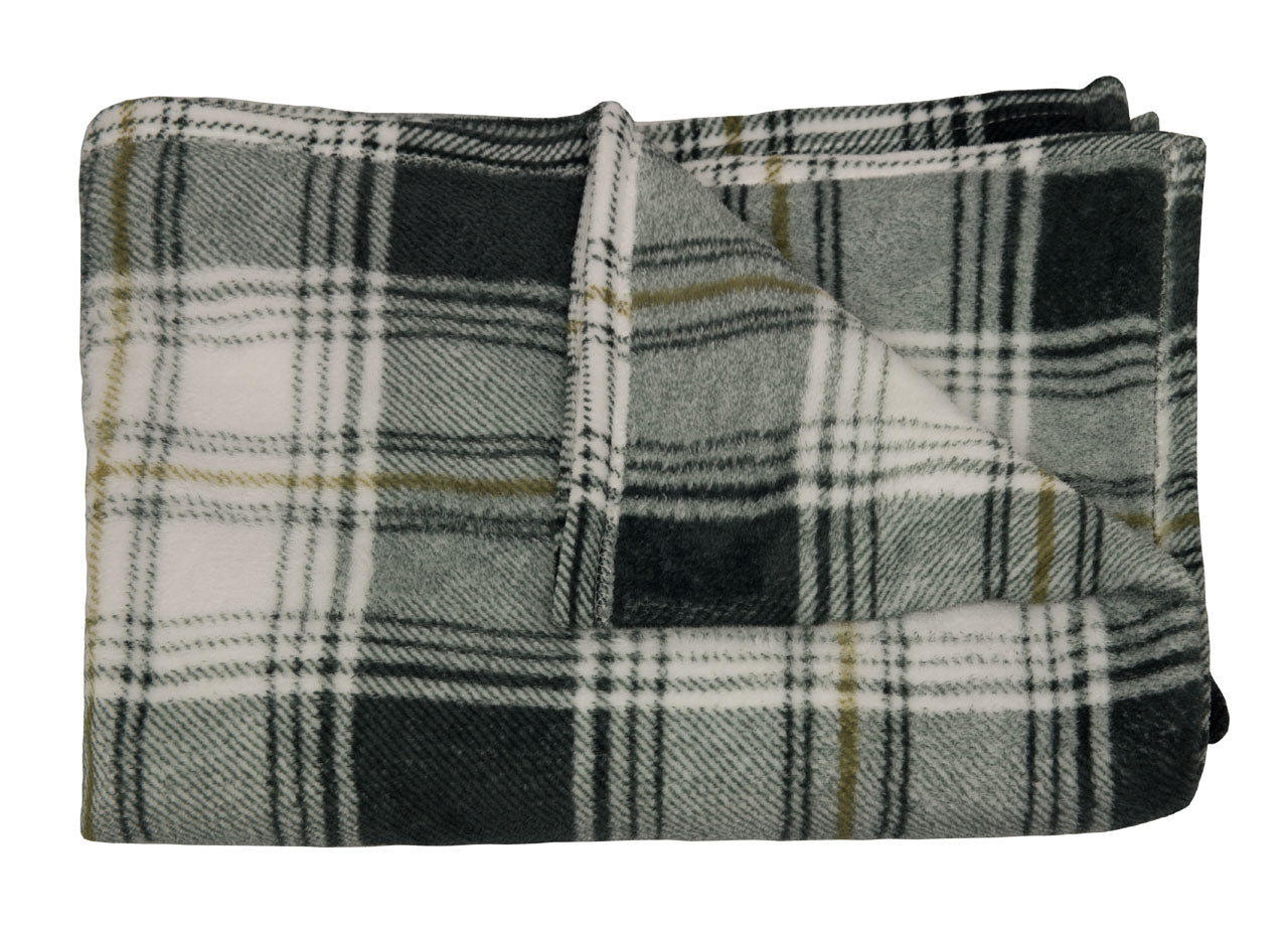 Plaid Divano Tartan Scozzese A Quadri Coperta Inverno Calda Morbida - 1 Piazza - Grigio