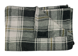 Plaid Divano Tartan Scozzese A Quadri Coperta Inverno Calda Morbida - 1 Piazza - Grigio