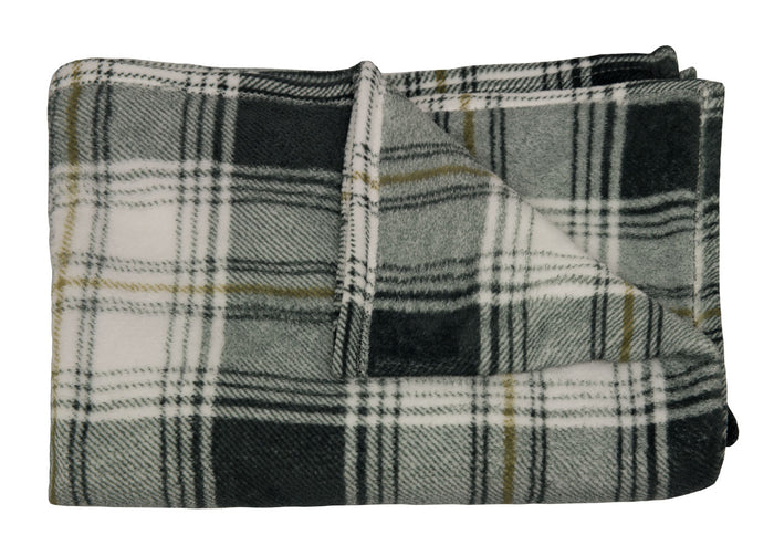 Plaid Divano Tartan Scozzese A Quadri Coperta Inverno Calda Morbida - 1 Piazza - Grigio