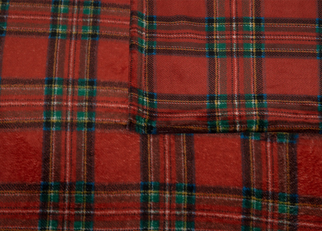 Plaid Divano Tartan Scozzese A Quadri Coperta Inverno Calda Morbida - 2 Piazze - Bordeaux