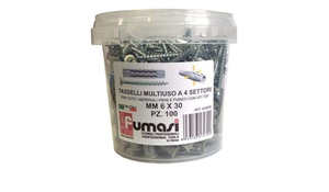 TASSELLI A 4 SETTORI CON VITE A CROCE 6 X 30 - FUMASI