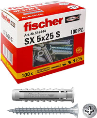 TASSELLO SX-S DIAM. 5 MM CON VITE - CONF. 100 PZ  - FISCHER