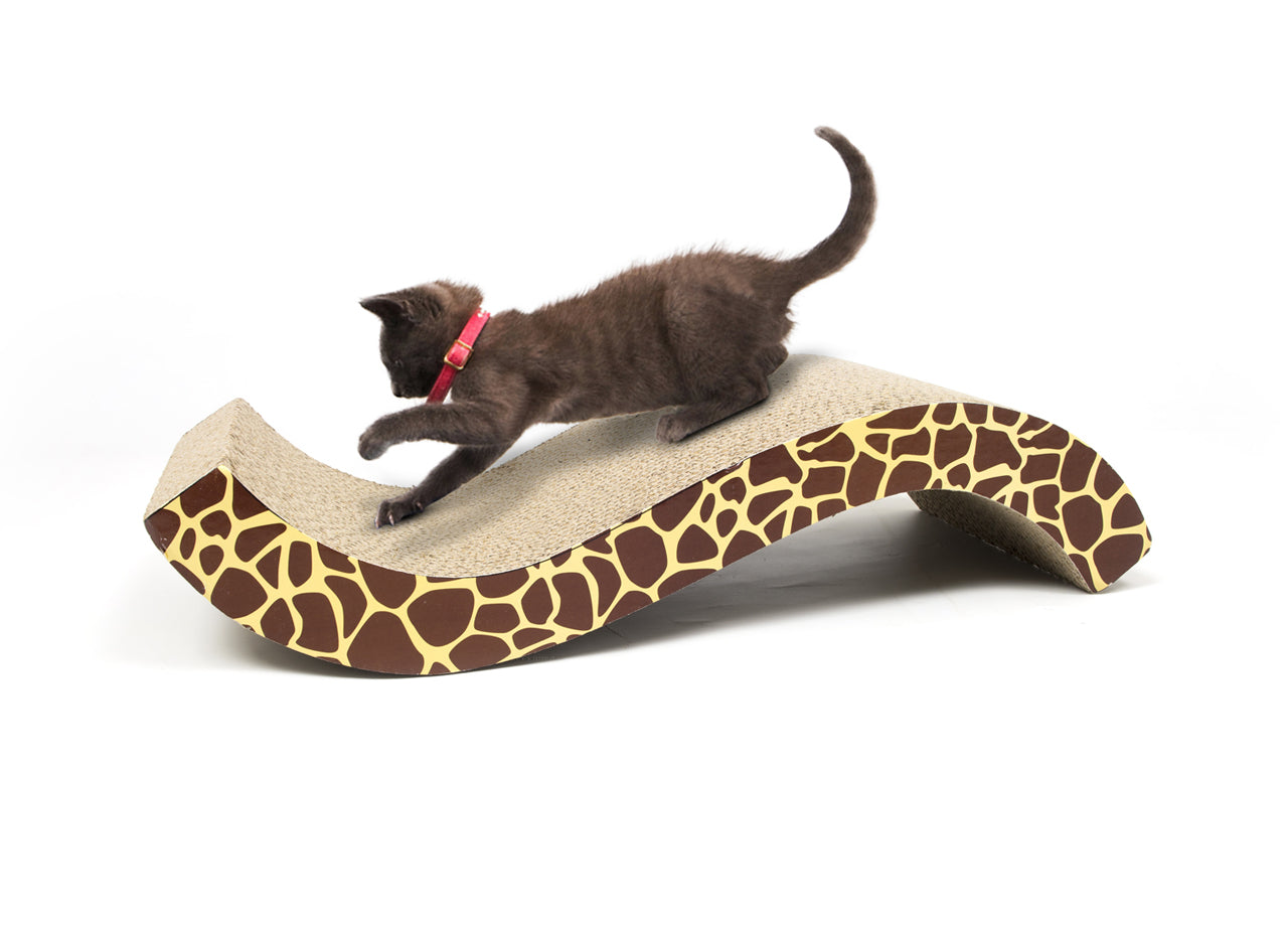 Tavoletta Tiragraffi Per Gatti Con Busta Erba Gatta Modello Zoo - Tiragraffi - Maculato